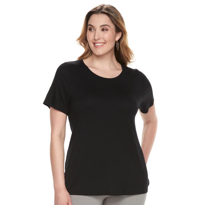 Plus Size Apt. 9&reg; Crewneck Essential Tee, Women's, Size: 3xl, Black
