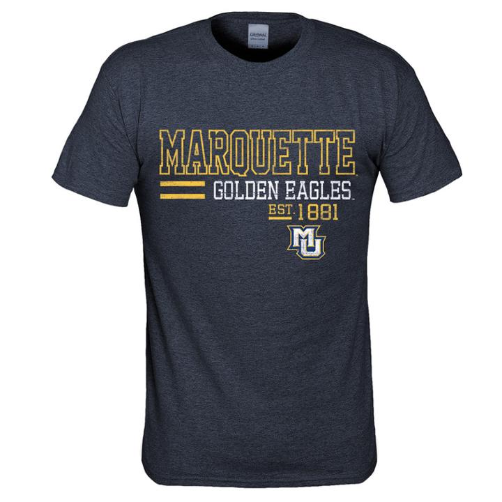 Men's Marquette Golden Eagles Right Stack Tee, Size: Xxl, Blue (navy)