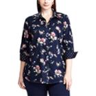 Plus Size Chaps Striped No-iron Broadcloth Shirt, Women's, Size: 1xl, Blue (navy)