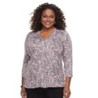 Plus Size Dana Buchman Release Pleat Top, Women's, Size: 1xl, Black