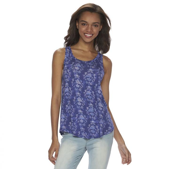Juniors' Mudd&reg; Racerback Tank Top, Girl's, Size: Medium, Blue