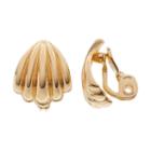 Napier Grooved Fan Nickel Free Clip On Earrings, Women's, Gold