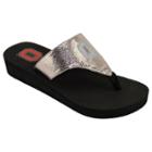 Women's Ohio State Buckeyes Shine Platform Flip-flops, Size: Small, Red/coppr (rust/coppr)