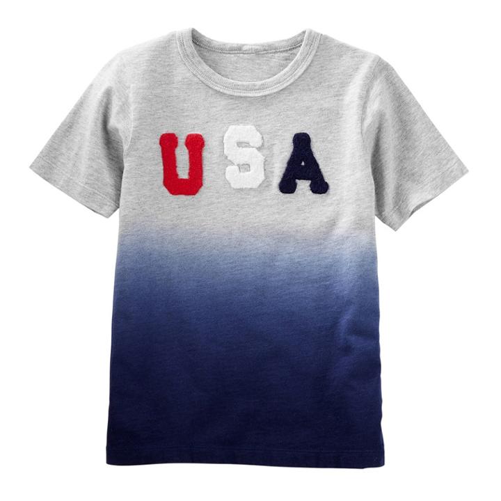Boys 4-12 Oshkosh B'gosh&reg; Usa Dip Dyed Top, Size: 8, Light Grey