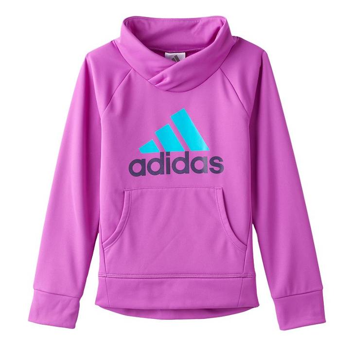 Girls 4-6x Adidas Fleece-lined Shawl-collar Performance Pullover, Girl's, Size: 6x, Brt Purple