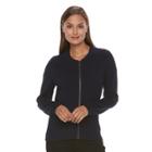 Women's Croft & Barrow&reg; Chevron Bomber Sweater, Size: Medium, Blue (navy)