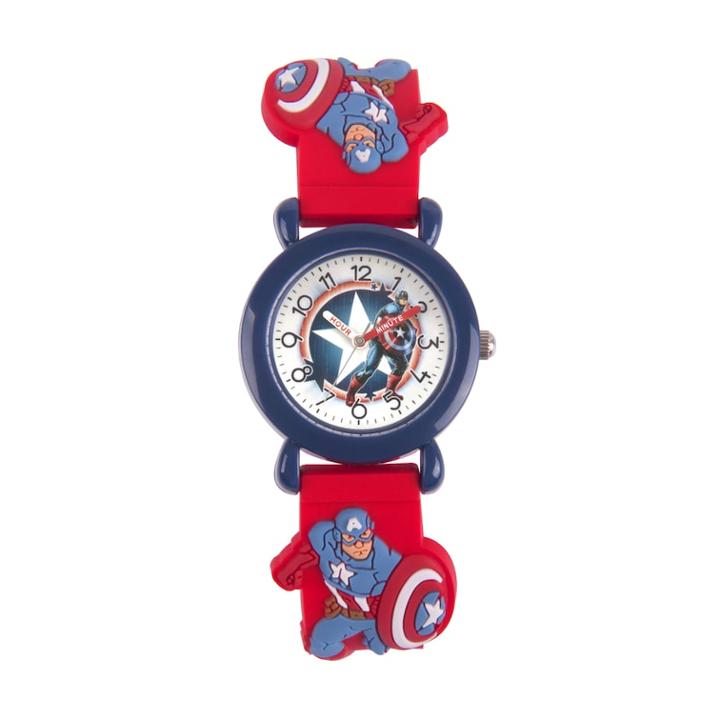 Marvel The Avengers Assemble Captain America Kids' Time Teacher Watch, Boy's, Size: Medium, Red