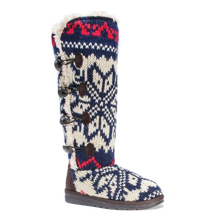 Muk Luks Felicity Women's Water-resistant Boots, Girl's, Size: 7, Blue (navy)