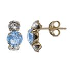 Gold 'n' Ice 10k Gold Crystal Drop Earrings - Made With Swarovski Crystals, Women's, Blue