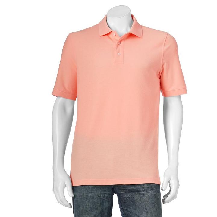 Men's Croft & Barrow&reg; Performance Tailored-fit Pique Polo, Size: Medium, Lt Orange