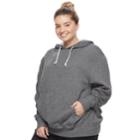 Juniors' Plus Size So&reg; Oversized Fleece Hoodie, Teens, Size: 1xl, Dark Grey