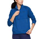 Women's Under Armour French Terry Half-zip Jacket, Size: Small, Lapis Blue Navy