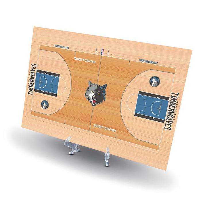 Minnesota Timberwolves Replica Basketball Court Display, Size: Novelty, Black