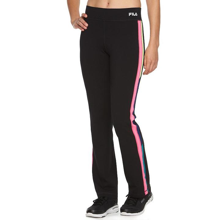 Women's Fila Sport&reg; Performance Reflective Yoga Pants, Size: Xs, Black
