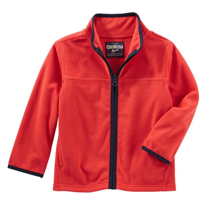 Boys 4-12 Oshkosh B'gosh&reg; Fleece Zip Jacket, Size: 5, Red