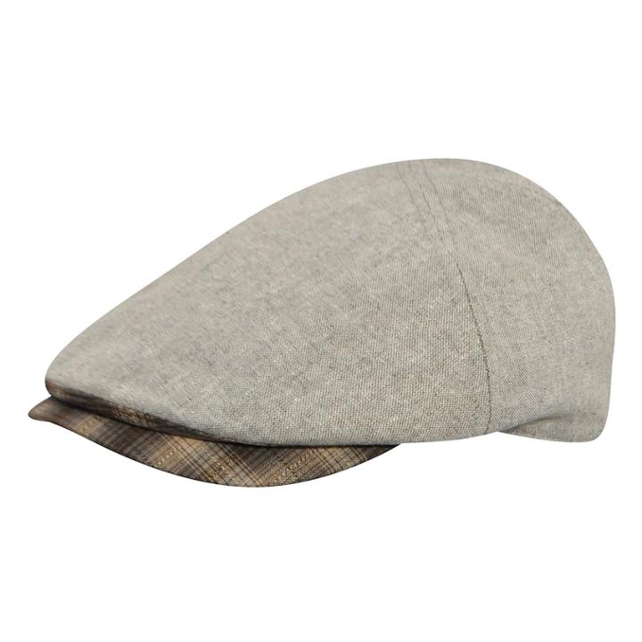 Men's Country Gentleman Roman Flat Ivy Cap With Plaid Brim, Size: Medium, Silver