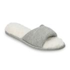 Dearfoams Women's Knit Twist Slide Slippers, Size: Large, Grey Other