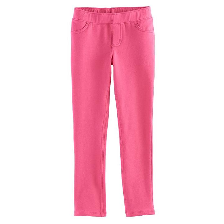 Girls 4-10 Jumping Beans&reg; Solid Full-length Leggings, Size: 5, Pink
