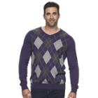 Big & Tall Croft & Barrow&reg; True Comfort Classic-fit Easy-care V-neck Sweater, Men's, Size: Xxl Tall, Drk Purple