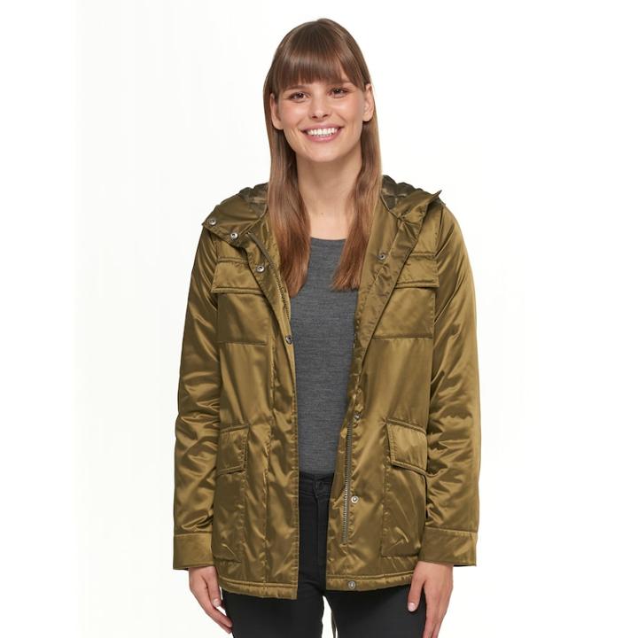 Women's Levi's Satin Anorak, Size: Large, Green Oth