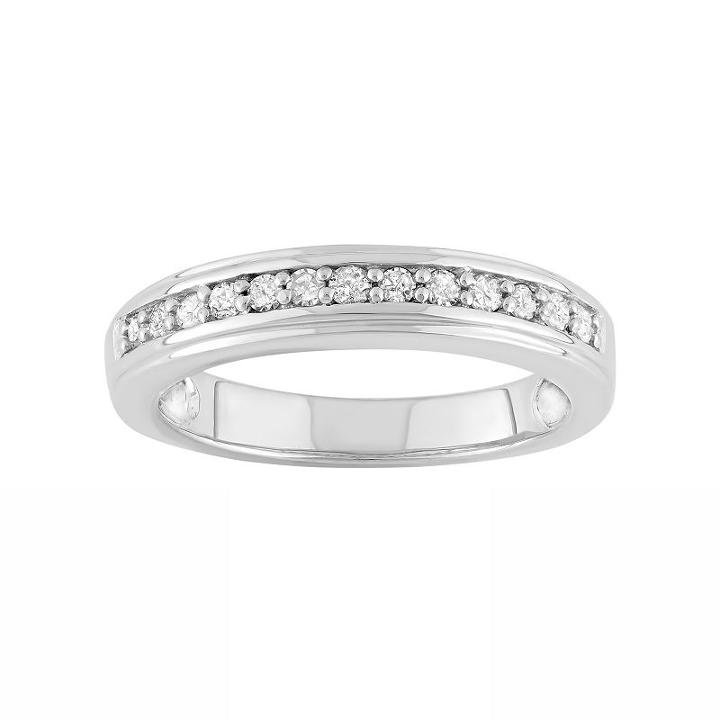 1/4 Carat T.w. Diamond Sterling Silver Ring, Women's, Size: 7, White