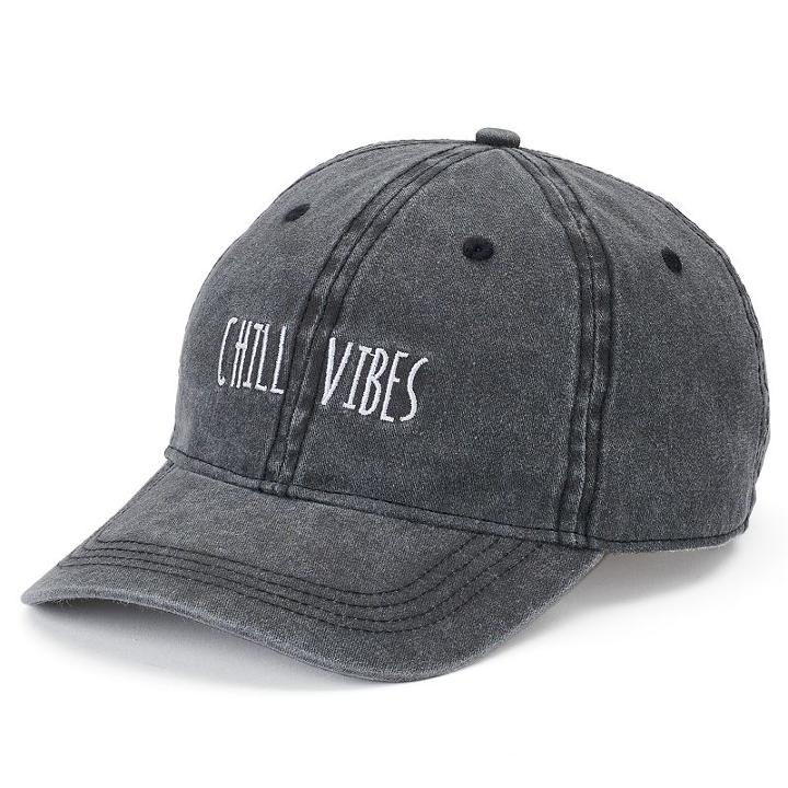Women's So&reg; Chill Vibes Denim Baseball Cap, Black