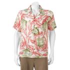 Men's Caribbean Joe Casual Tropical Button-down Shirt, Size: Xxl, Med Orange