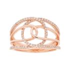 10k Gold 1/3 Carat T.w. Diamond Double Loop Ring, Women's, Size: 9.50, White