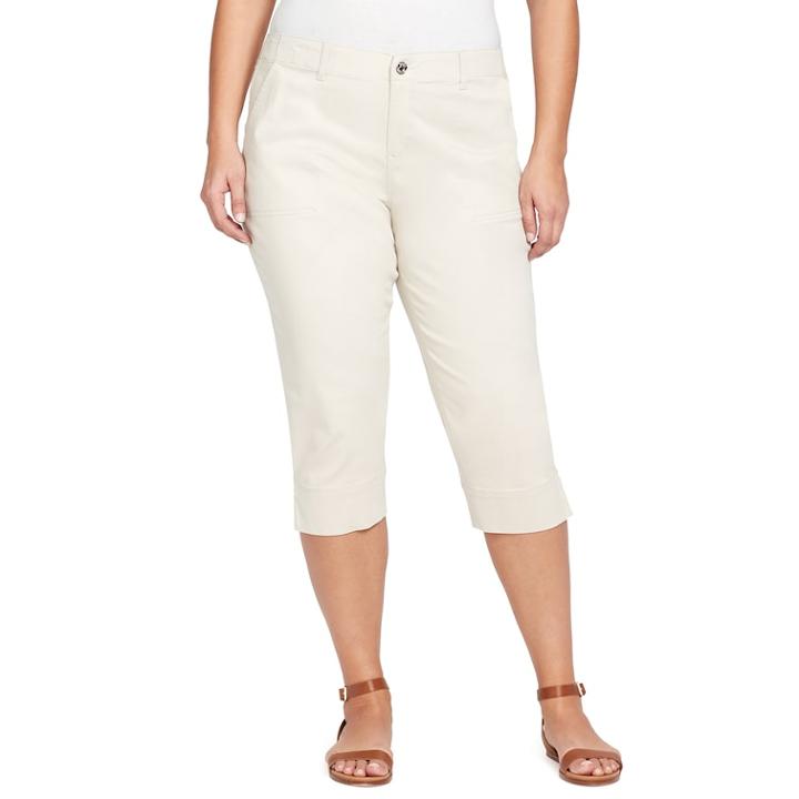 Plus Size Gloria Vanderbilt Rhea Twill Capris, Women's, Size: 16 W, Brown