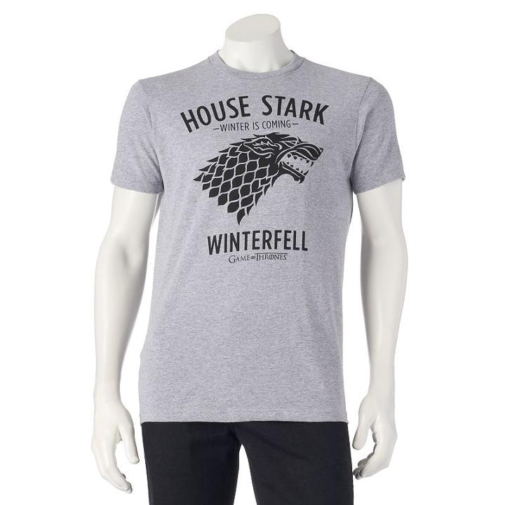 Men's House Stark Of Winterfell Tee, Size: Large, Dark Grey
