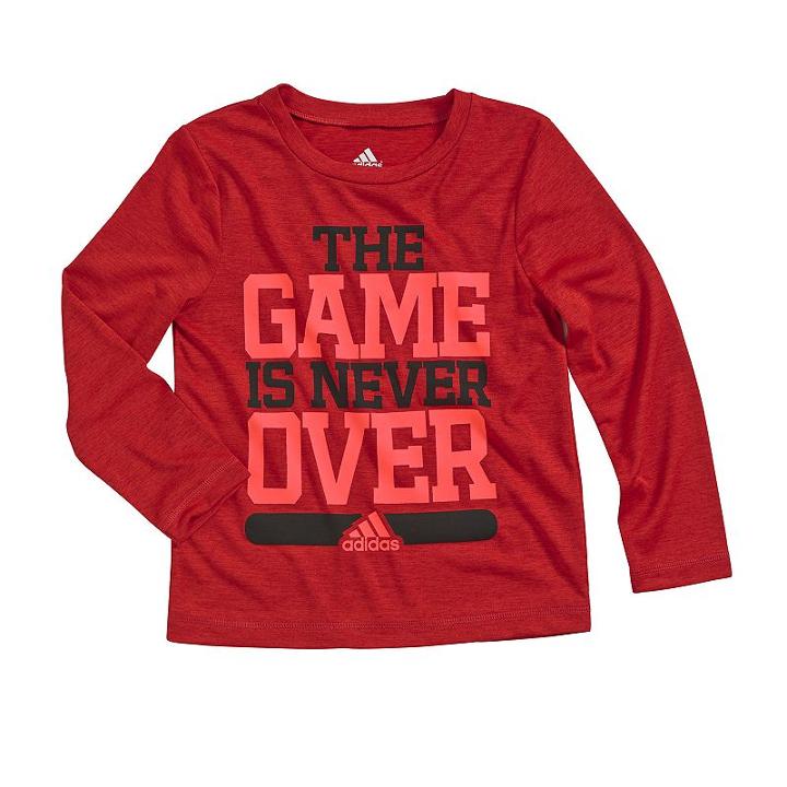 Boys 4-7x Adidas Climalite The Game Is Never Over Tee, Boy's, Size: 4, Brt Red