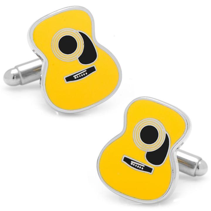 Guitar Cuff Links, Men's, Yellow