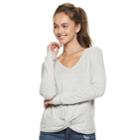 Juniors' Candie's&reg; Twist-front Top, Teens, Size: Xl, Grey