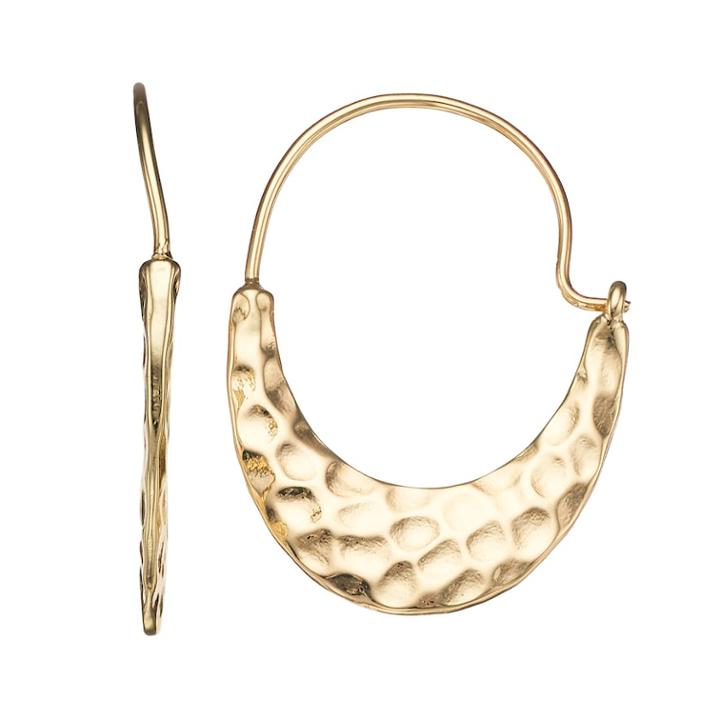 Dana Buchman Hammered Threader Hoop Earrings, Women's, Gold