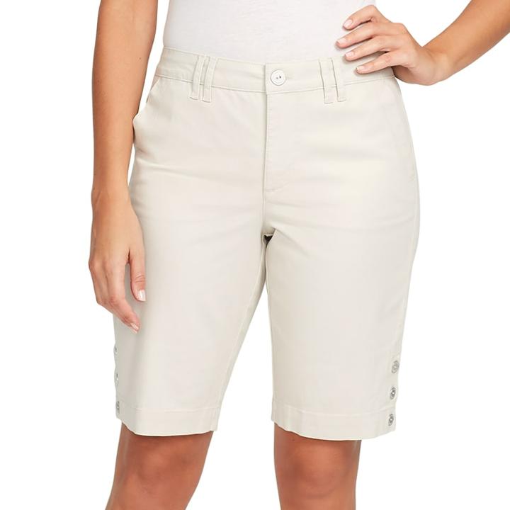 Women's Gloria Vanderbilt Violet Twill Bermuda Shorts, Size: 8, Brown
