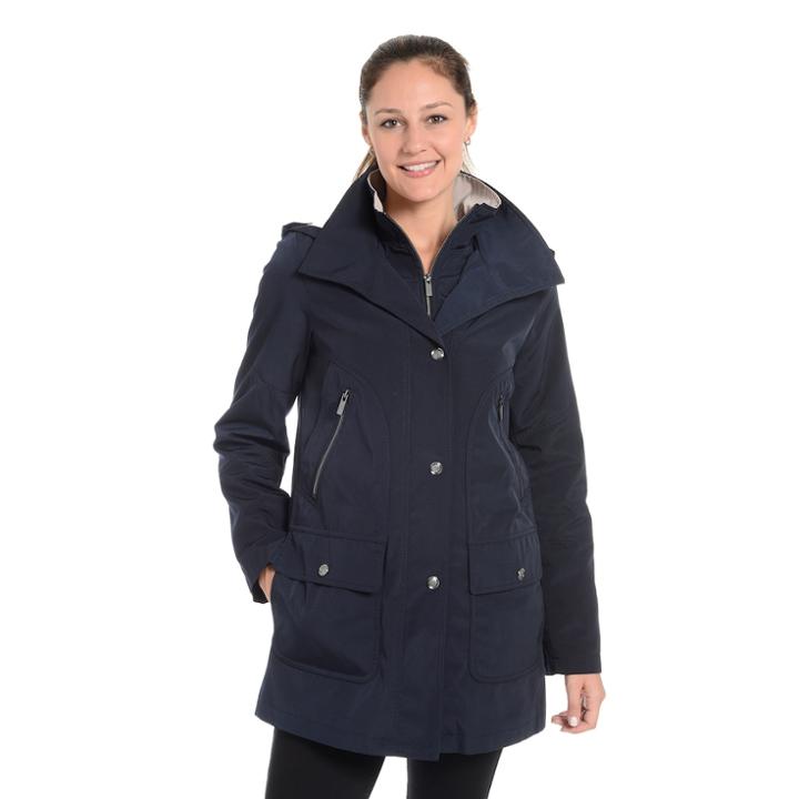 Women's Fleet Street A-line Stadium Jacket, Size: Medium, Blue (navy)