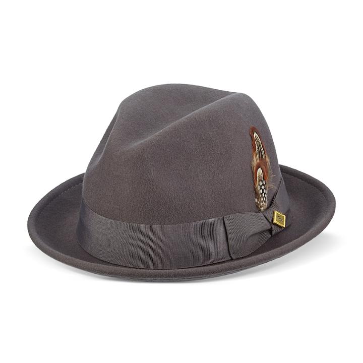 Men's Stacy Adams Wool Felt Pinched-front Fedora, Size: Large, Grey