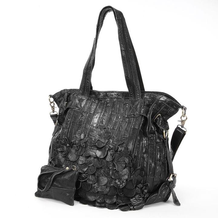 Amerileather Brook Leather Convertible Tote, Women's, Black