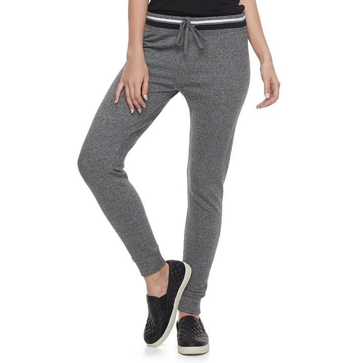 Juniors' So&reg; Elastic Waist Jogger Pants, Teens, Size: Medium, Dark Grey
