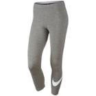 Women's Nike Swoosh Graphic Capri Leggings, Size: Small, Grey Other