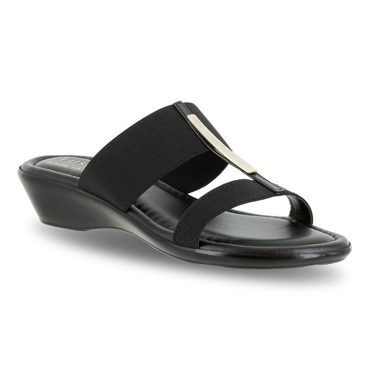 Tuscany By Easy Street Adda Women's Wedge Sandals, Size: Medium (11), Black