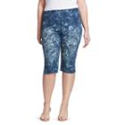 Plus Size Gloria Vanderbilt Amanda Floral Skimmer Capri Jeans, Women's, Size: 24 W, Light Blue