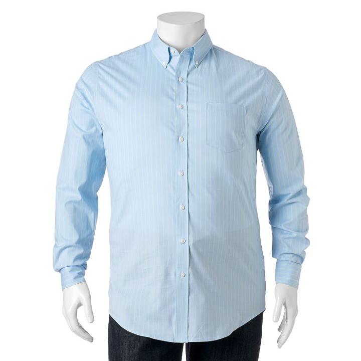 Big & Tall Croft & Barrow&reg; True Comfort Classic-fit Stretch Button-down Shirt, Men's, Size: Xl Tall, Med Blue