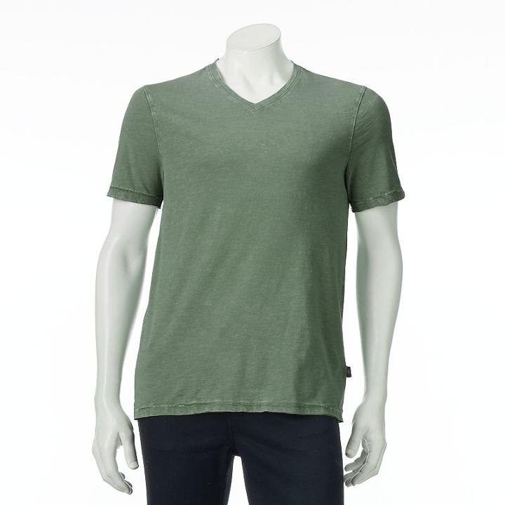 Men's Rock & Republic Core V-neck Tee, Size: Large, Med Green