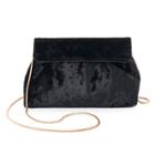 Lenore By La Regale Velvet Pouch Crossbody Bag, Women's, Black