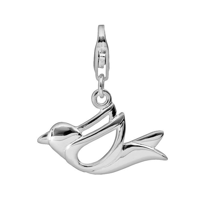 Personal Charm Sterling Silver Bird Charm, Women's, Grey