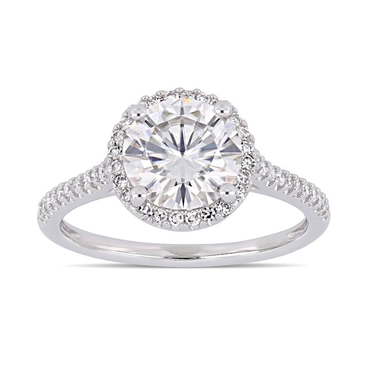 Stella Grace 2 Ct. T.w. Lab-created Moissanite & 1/4 Ct. T.w. Diamond Engagement Ring, Women's, Size: 6, White