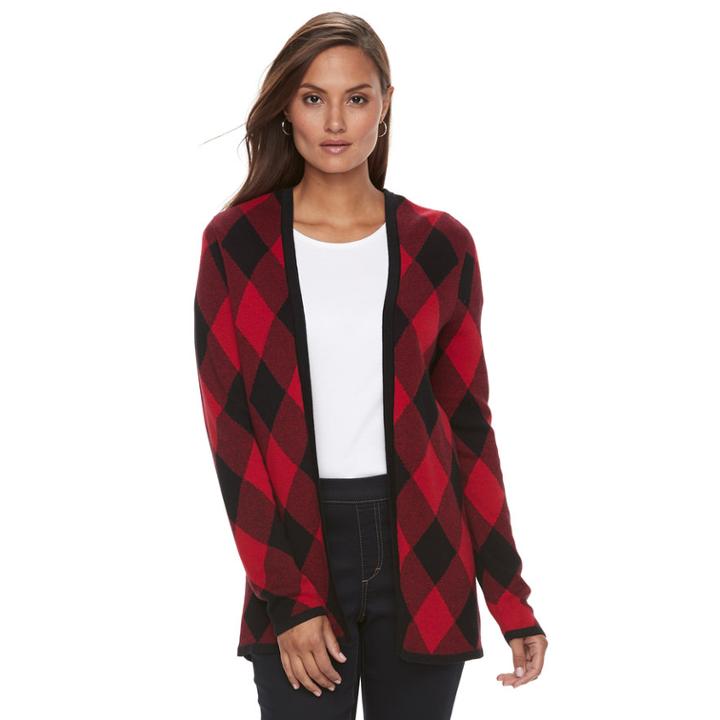 Women's Croft & Barrow&reg; Cardigan Sweater, Size: Xs, Med Red