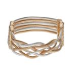 Napier Two Tone Woven Snake Chain Multi Strand Stretch Bracelet, Women's, Multicolor
