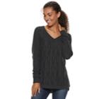 Women's Sonoma Goods For Life&trade; Trellis Cable-knit Sweater, Size: Small, Dark Grey